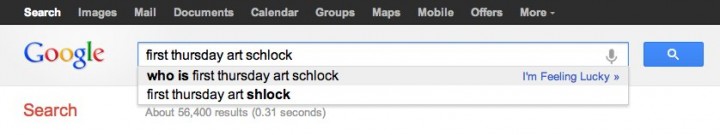 "I'm feeling lucky..." Screenshot of and collaboration with Google Suggested Search, 2012